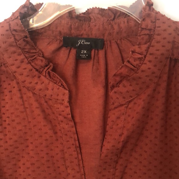 🎉HP 🛍🎊 J Crew Ruffle-trim V-neck Popover Clip Dot - Picture 2 of 7